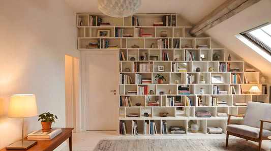 How to Use Shelving in Sloped Ceilings, Under-Stair Spaces, and Awkward Rooms