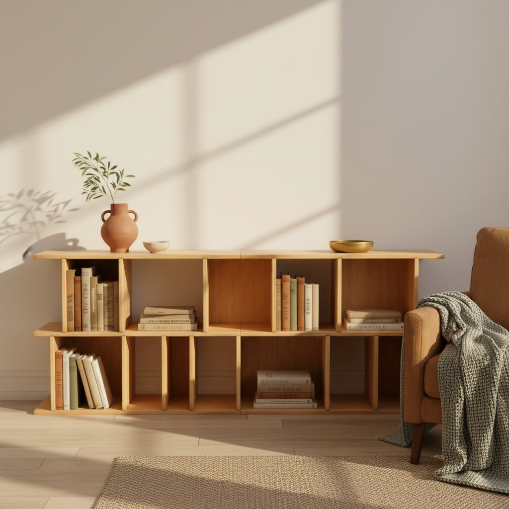 Horizontal 80" W x 26 1/4"H x 10"D Oak