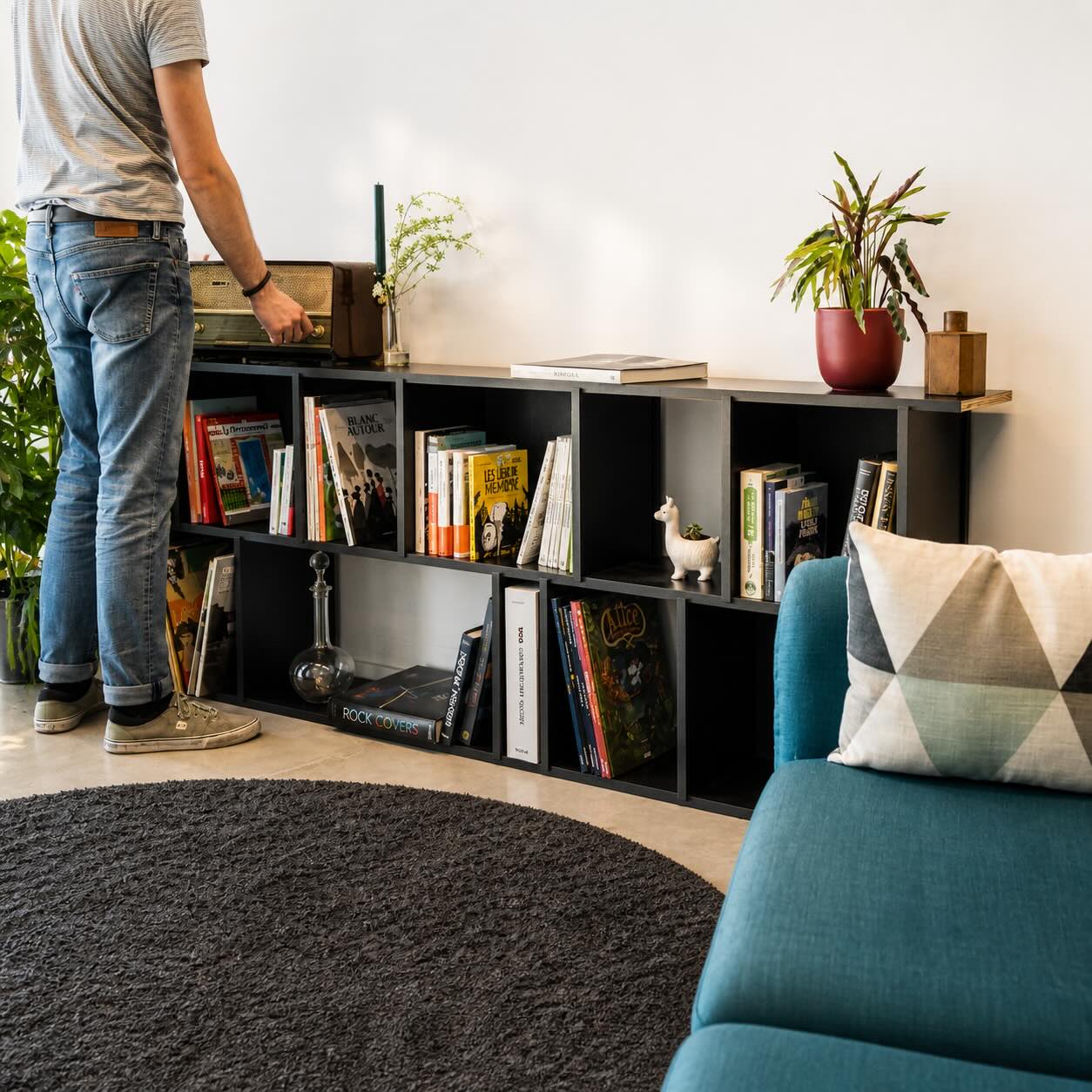 Low profile book storage