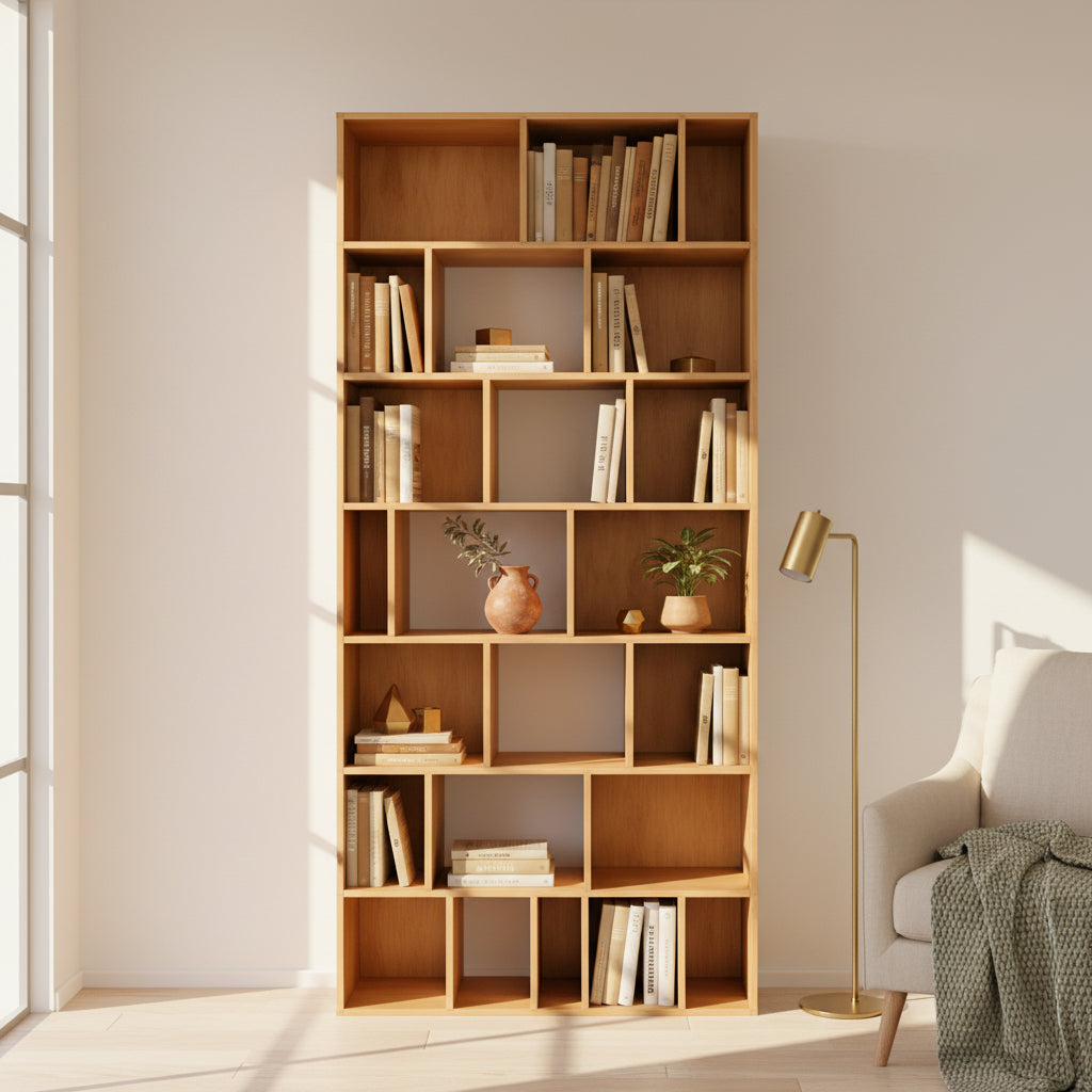 Vertical 50"W x 90"H x 10"D Oak