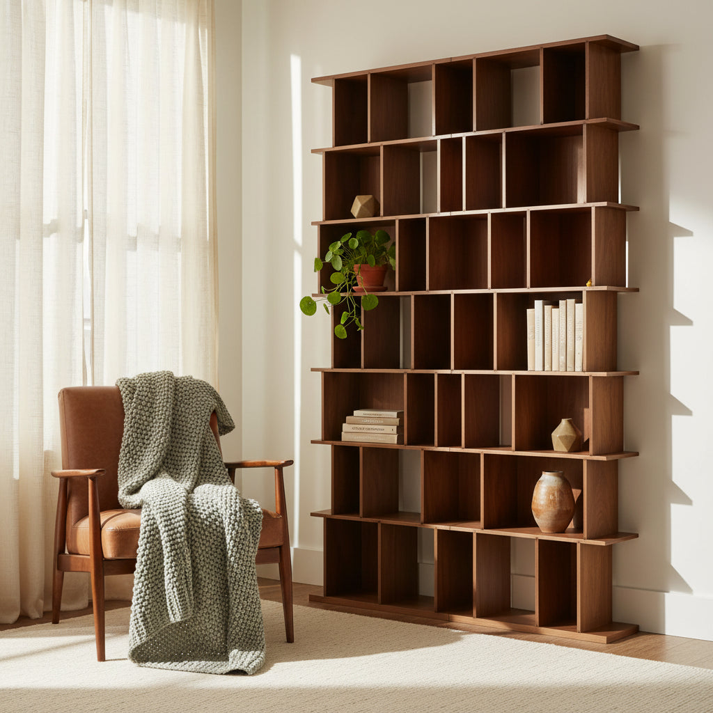 Vertical 70" W x 104"H x 10"D Walnut
