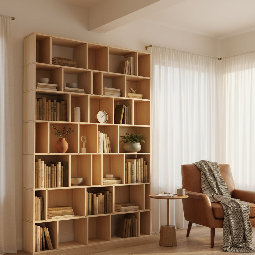 Vertical 70" W x 104"H x 10"D Oak
