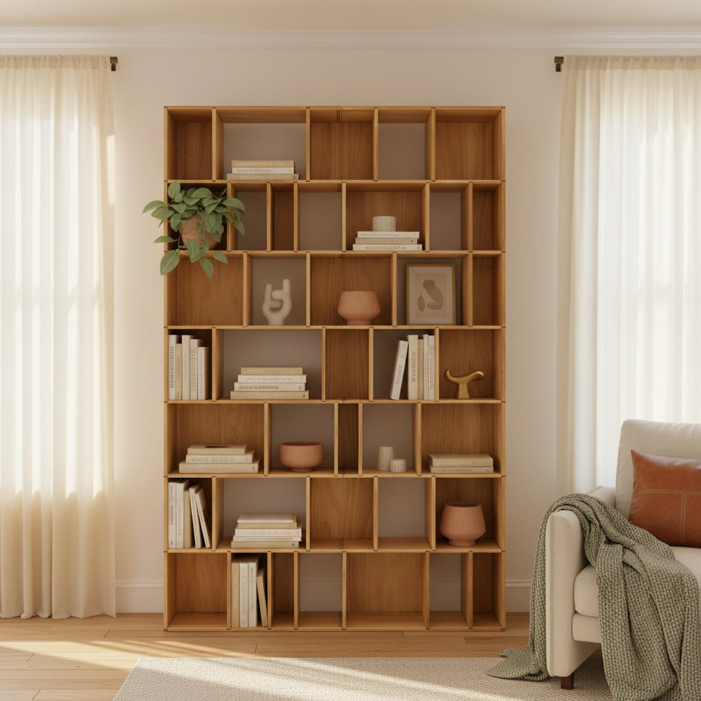 Vertical 80" W x 104"H x 10"D Oak
